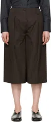 Co Brown Poplin Culotte Trousers In Brown