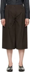 Co Brown Poplin Culotte Trousers In 204 Cholate