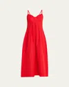 Co Bustier Midi Dress In Red