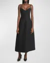 Co Bustier Cut Sleeveless Midi Dress In Black