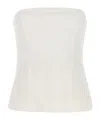 Co Bustier Knit Top In White