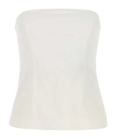 Co Bustier Knit Top In White