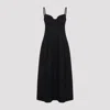 Co Bustier Midi Dress In Tton Sateen In Black
