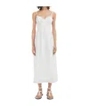 Co Sleeveless Tton Sateen Bustier Midi Dress In White