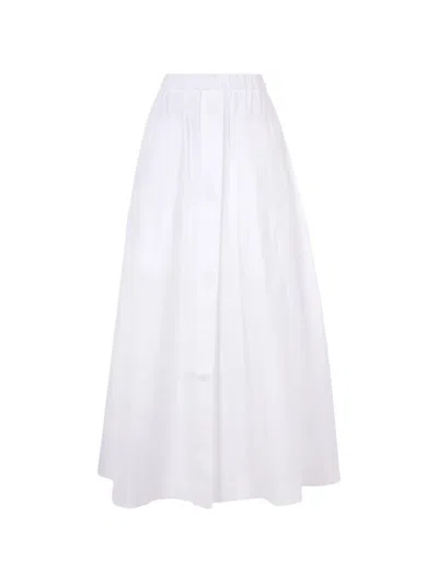 Co Button-fastening Midi Skirt In White