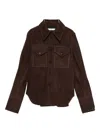 Co Buttoned Shirt Jacket In Blue