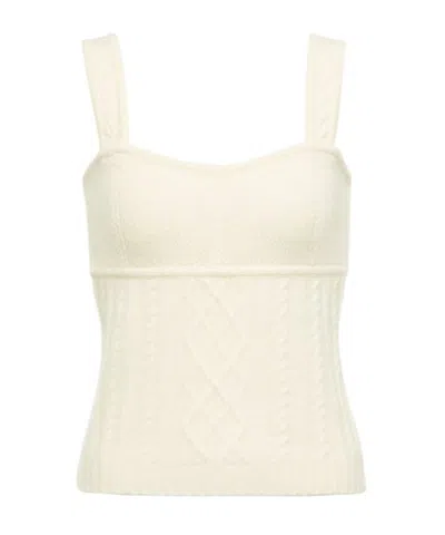 Co Cable-knit Cashmere Top In White