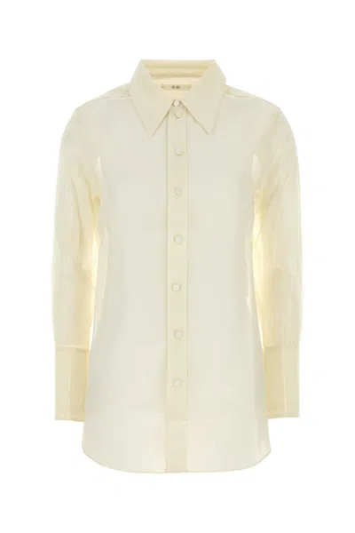 Co Ivory Tton Blend Shirt In White