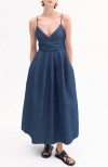 Co Basque Chambray Midi Dress