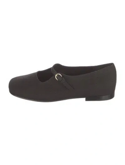 Pre-owned Co Canvas Mary Jane Flats In Black