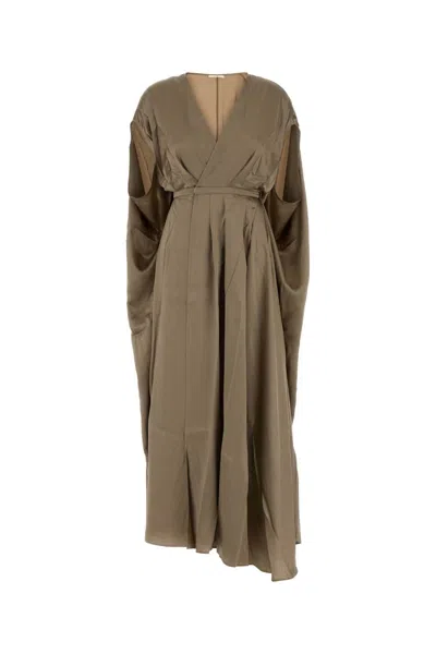 Co Cappuccino Silk Mini Dress In Green