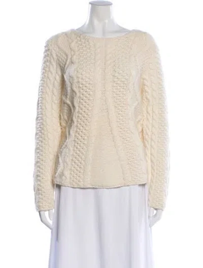 Pre-owned Co Cashmere Bateau Neckline Sweater In Neutral