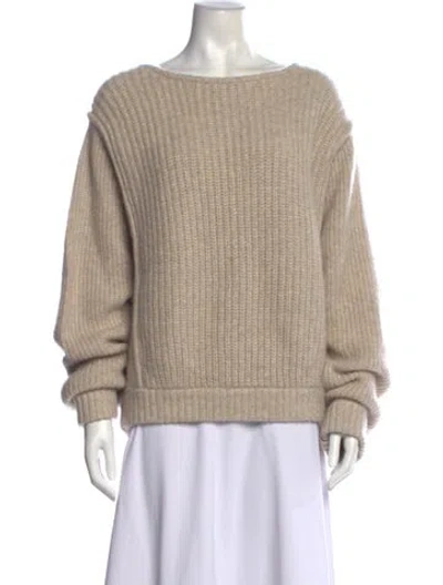 Pre-owned Co Cashmere Bateau Neckline Sweater In Neutral