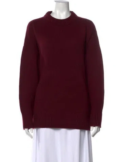 Pre-owned Co Cashmere Crew Neck Sweater In Burgundy