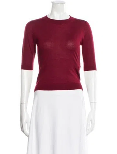 Pre-owned Co Cashmere Crew Neck Top In Burgundy