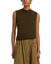 Co Cashmere Crewneck Shell Sweater In Green