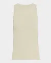 Co Cashmere Knit Tank Top In Alfalfa