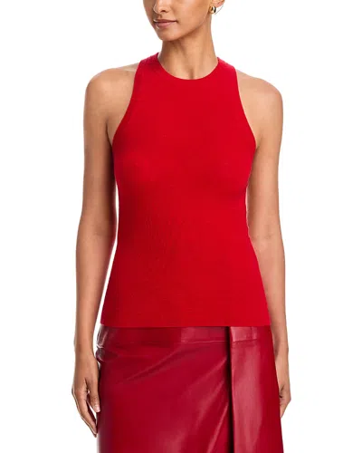 Co Cashmere Knit Tank Top In Red