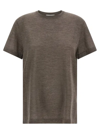 Co Cashmere Knit T-shirt In Brown