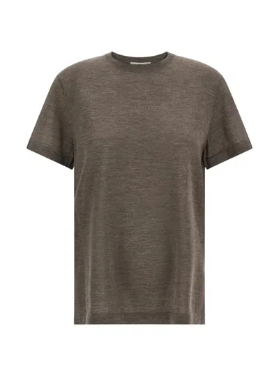 Co Cashmere Knitted T-shirt In Brown