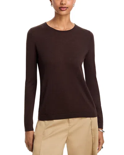 Co Cashmere Long Sleeve Sweater In Brown