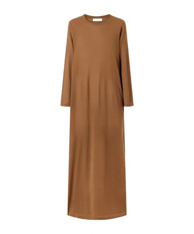Co Cashmere Midi Dress In Brown