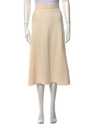 Pre-owned Co Cashmere Midi Length Skirt In Neutrals