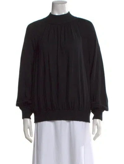 Pre-owned Co Cashmere Mock Neck Sweater In Black