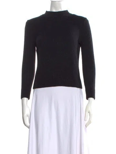 Pre-owned Co Cashmere Mock Neck Sweater In Black/white