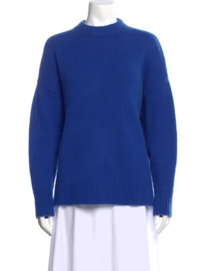 Pre-owned Co Cashmere Mock Neck Sweater In Blue