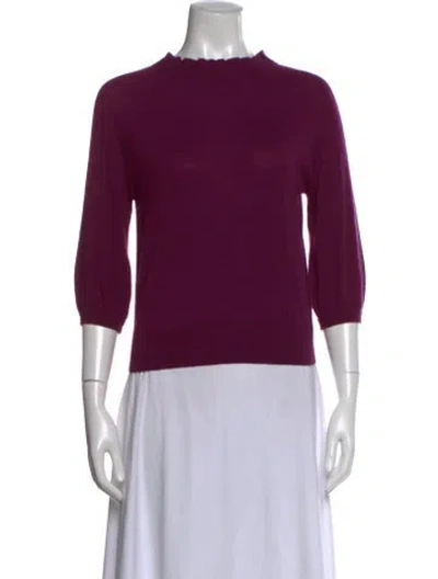 Pre-owned Co Cashmere Mock Neck Sweater In Purple