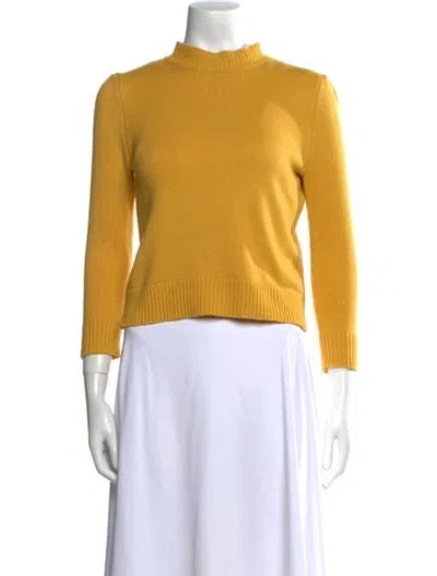 Pre-owned Co Cashmere Mock Neck Sweater In Yellow