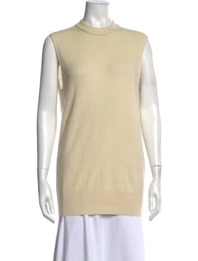 Pre-owned Co Cashmere Mock Neck Top In Neutrals