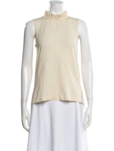 Pre-owned Co Cashmere Mock Neck Top In Yellow