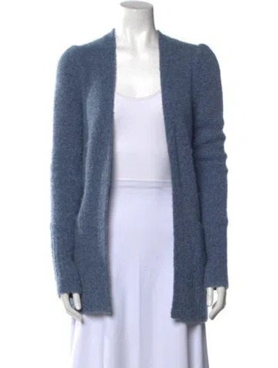 Pre-owned Co Cashmere Open Front Sweater In Blue
