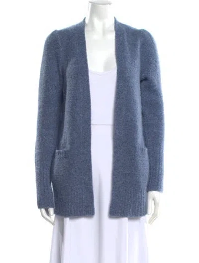 Pre-owned Co Cashmere Open Front Sweater In Blue