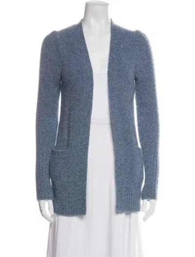 Pre-owned Co Cashmere Open Front Sweater In Blue