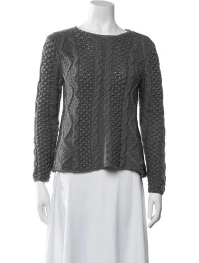 Pre-owned Co Cashmere Patterned Sweater In Grey