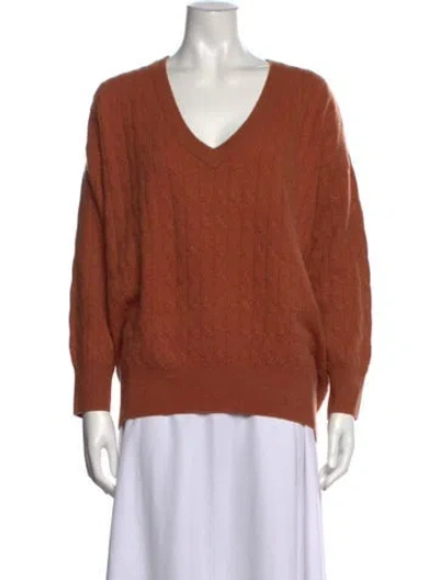Pre-owned Co Cashmere Patterned Sweater In Orange
