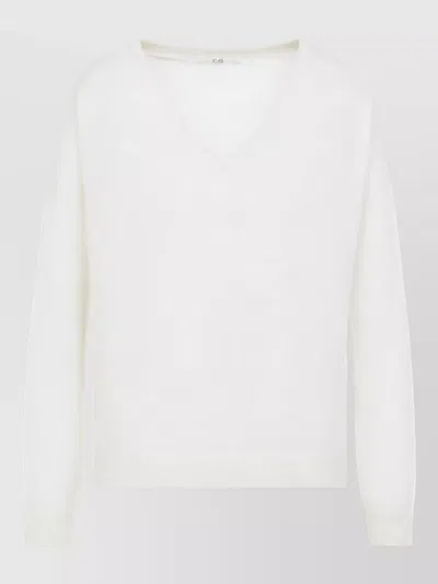 Co Cashmere Ribbed V-neck Sweater In Multi