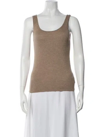 Pre-owned Co Cashmere Sop Neck Top In Brown