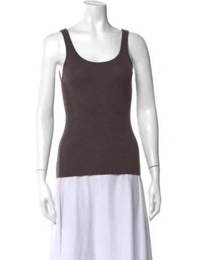 Pre-owned Co Cashmere Sop Neck Top In Brown