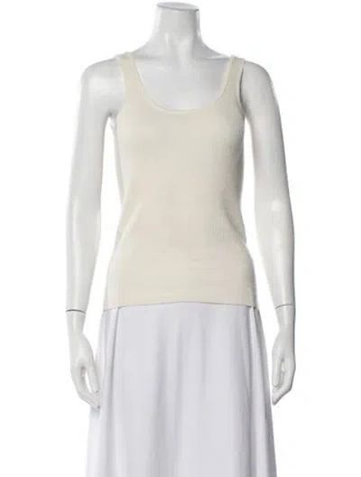 Pre-owned Co Cashmere Sop Neck Top In Neutrals