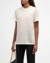 Co Round-neck Knitted Cashmere T-shirt In Ivory