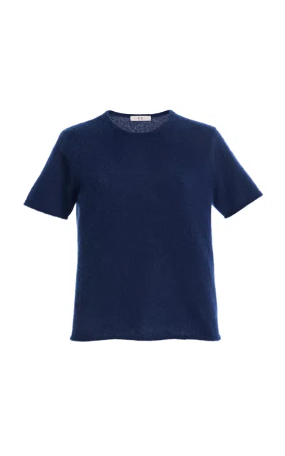 Co Cashmere Silk T-shirt In Blue