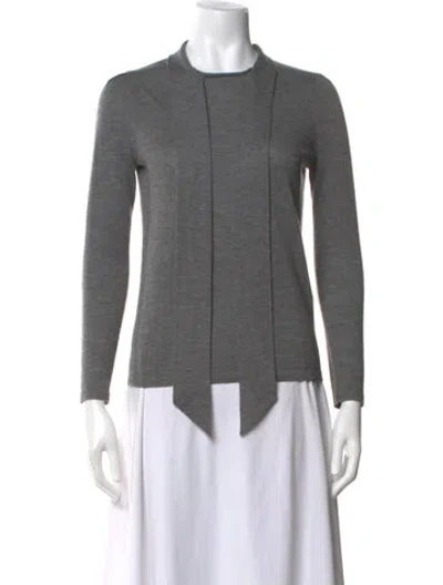 Pre-owned Co Cashmere Tie Neck Sweater In Grey