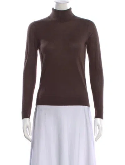 Pre-owned Co Cashmere Turtleneck Sweater In Brown