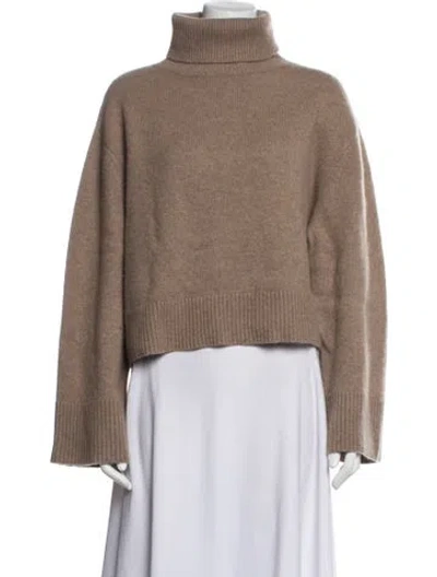 Pre-owned Co Cashmere Turtleneck Sweater In Brown