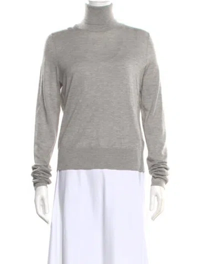 Pre-owned Co Cashmere Turtleneck Top In Gray