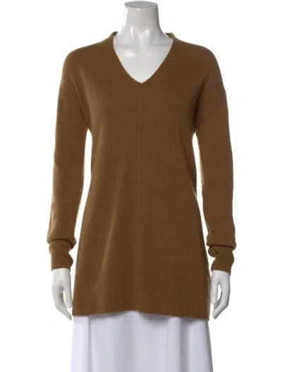 Pre-owned Co Cashmere V-neck Sweater In Brown